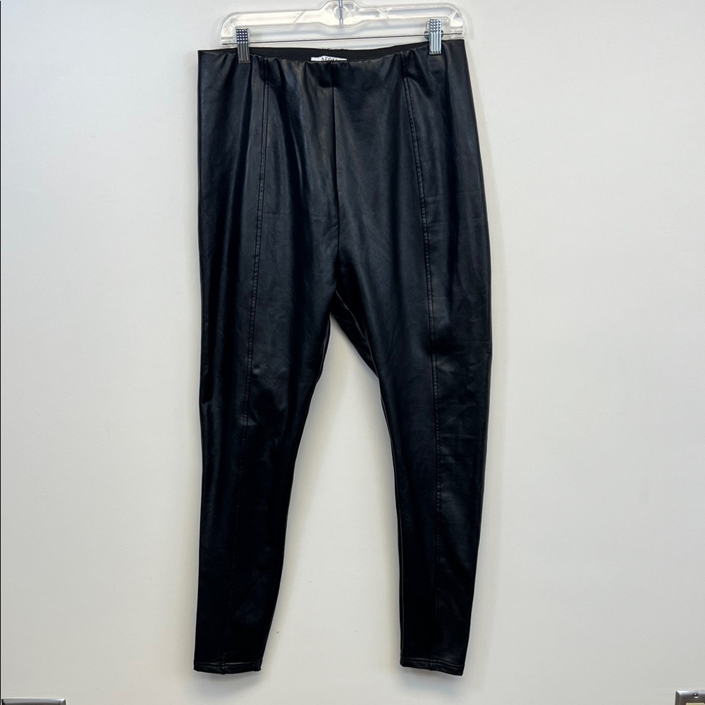 AFRM Women's Shiny Black Faux Leather Pants Size Large